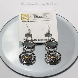 Hanging Earrings Rhinestones Silve…
